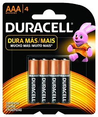 Batterias Duracell - Battery - 4 AAA Alcalina